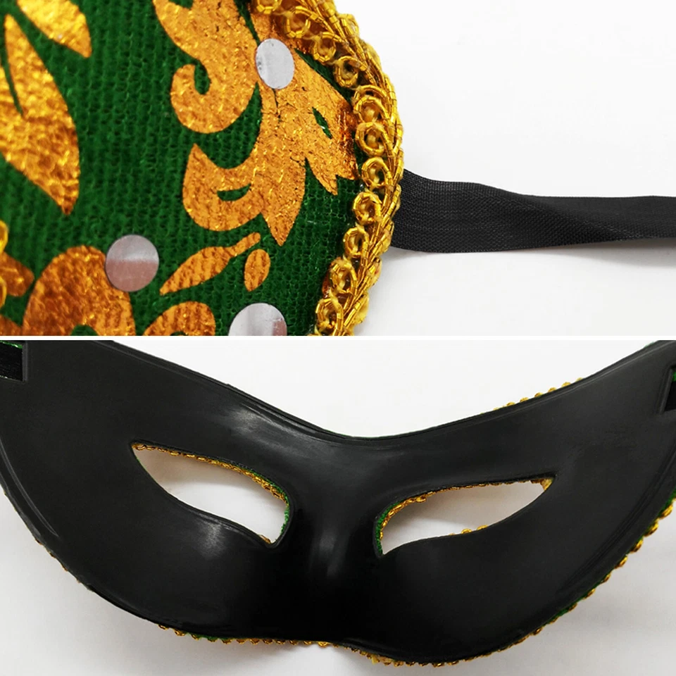 Juego de 6 piezas Hombres Mascarada Veneciana Bola Terciopelo Máscara de Ojos Mardi Gras Fiesta Halloween Foto 3 de 4
