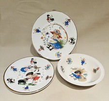 Arklow Ironstone 7" Bowl and 2 -8" Plates Ireland Nursery Rhymes Children's