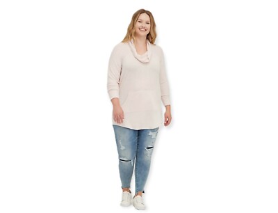 NWT Torrid Tunic Sweatshirt Super Soft Cowl Neck Light Pink Size