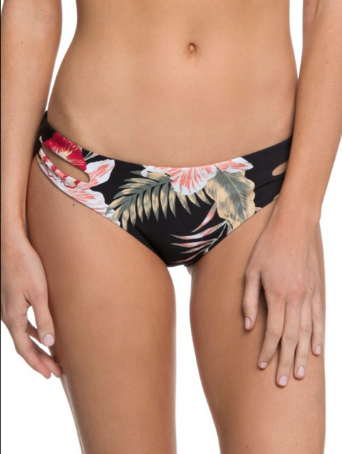 black floral bikini bottoms