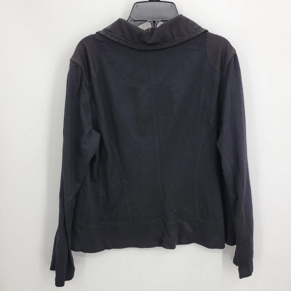 Chaqueta Zenergy by Chicos Mujer Mediana 1 Negra Cremallera Estampado Animal Abrigo Forrado Foto 2 de 4