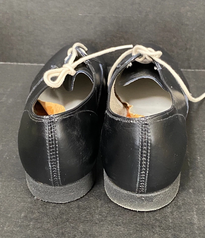 Zapatos Oxford vintage de cuero negro Scamperoos de los años 50-60 para niños talla 2,5 - Nuevos de Lote Antiguo Foto 4 de 4