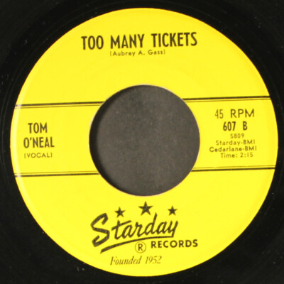 TOM O'NEAL: sleeper cab blues / too many tickets STARDAY 7