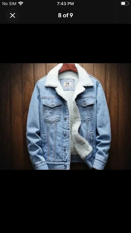 Nueva chaqueta vaquera de piel negra/blanca con botón Foto 2 de 4