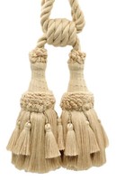 DÉCopro Quasten-Bandhalter Style# TBEMP62 Farbe# C03 Hellgold Beige [Set à 4]