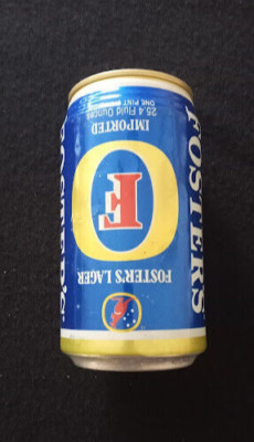 Foster's Lager  25 fl oz. EMPTY Collectible Craft Beer Can LOGO UPSIDE DOWN