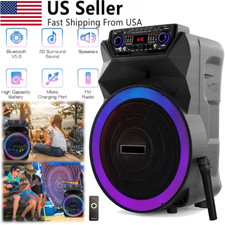 18" Bluetooth Party Speaker with Wireless Mic Rechargeable Bass DJ Sound System