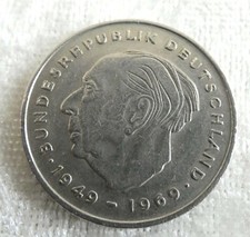 BRD 2 DM M&uuml;nze 1974 D Hamburg Prof. Dr.Theodor Heuss  Bundesrepublik Deutschland