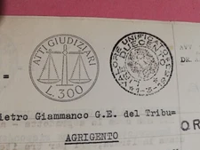 G1242 Stamp Paper Acts Giudi L.300 Increase L.200 Tax Millesimo 1961 2 Sheets 