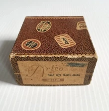 Vintage Artco Snap Type Travel Alarm Clock No.1420 West Germany BOX ONLY