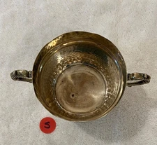 sterling antique SWS&CO hammered English sugar bowl, 3 1/2” diameter