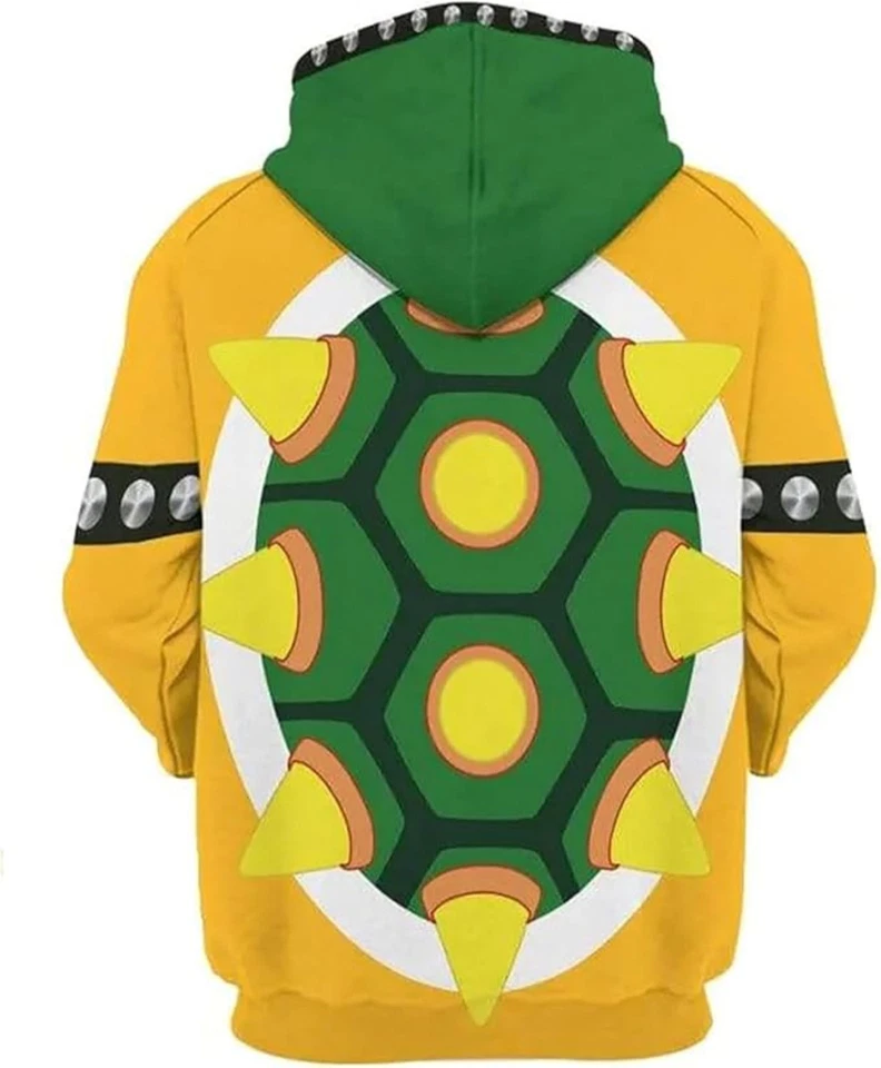 Disfraz de Bowser impreso en 3D Sudadera con capucha Novedad Cómics Juegos con disfraces Super Mario Brother Foto 3 de 4