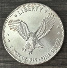 VINTAGE HOFFMAN & HOFFMAN FINE SILVER ART ROUND - FLYING EAGLE UNIVERSAL TRADE