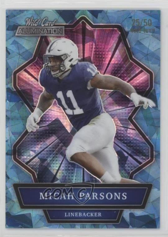2021 Wild Card Alumination Holo-Lux Blue 25/50 Micah Parsons Rookie RC 1in4