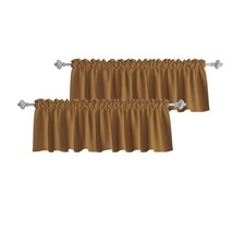 -Piece Valance, Blackout, 5"x18" - Short, Mini, Kitchen or Bathroom 2 Brown