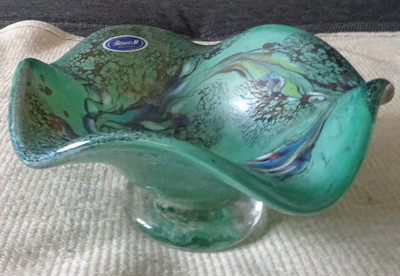 Glasschale/Zierschale,Dekoschale JOSKA Crystal,Wellenrand,Standfuß