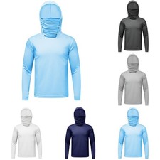 Men's Ice Silk Pullover Long Sleeve Top for Outdoor Sports and Everyday Comfort