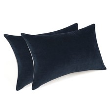 Pack of 2 Velvet Cotton Soft Lumbar Decorative Throw Pillow Covers Set 12x20 ...