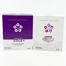 Amare Happy Juice Pack Grape Edge+ MentaBiotics Unflavored NEW SEALED