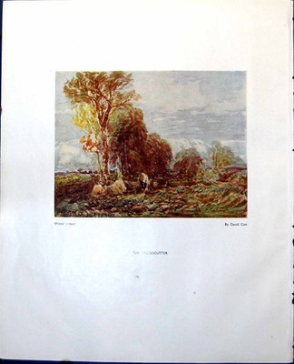 Antiker Druck Der Holzfäller David Cox Skizze Valley Farm J Constable 1949