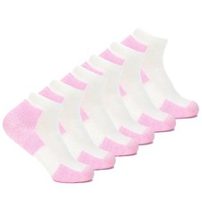 Womens Dwmxw Max Cushion Distance Ankle Walking Socks, Pink 6 Pairs , Medium US