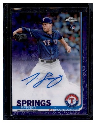 2019 Topps Chrome Jeffrey Springs Rookie Autographs Purple Refractor #/250