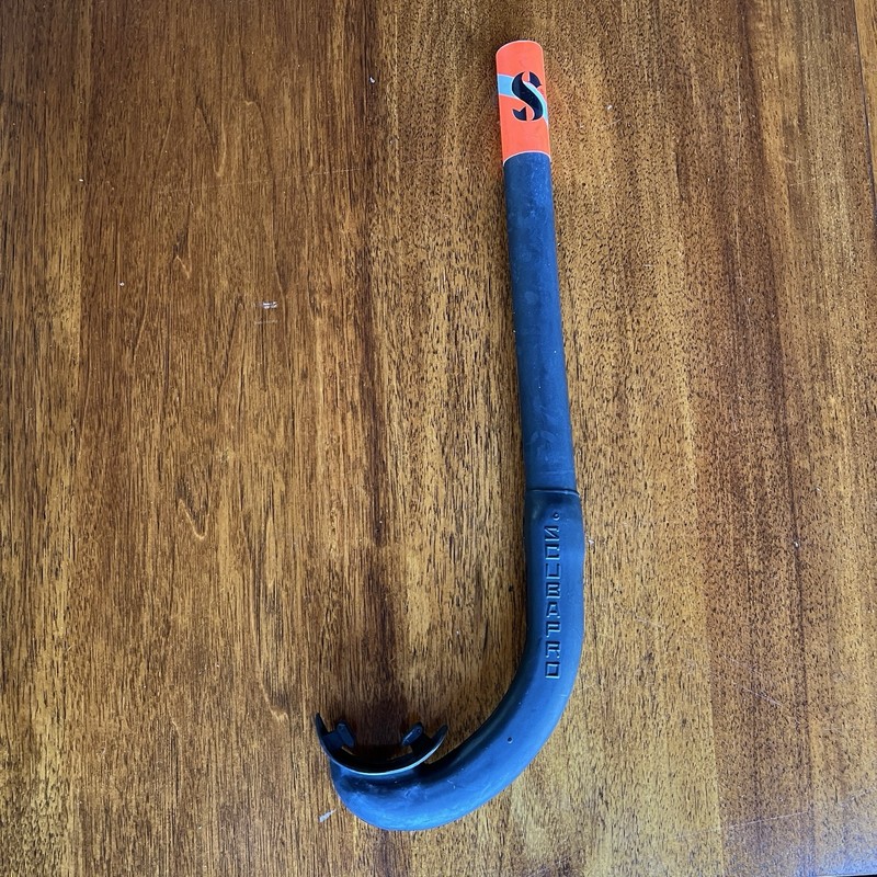 Vintage Scubapro Snorkel Black With Orange/Red