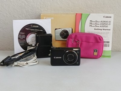 Black CANON PowerShot A2200 Digital Camera 14.1 MP 4x Zoom Preowned Tested