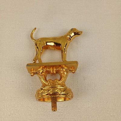 Pointer Dog trophy top replacement knob Vtg Gold Metal Trophy Hunting Short Tail