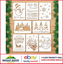 8 Large Christmas Stencils, 11x8in Holiday Templates for DIY Crafts