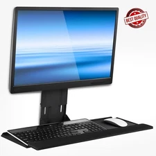 Monitor and Keyboard Wall Mount Height Adjustable 25 Inch Wide Platform W/ Pad