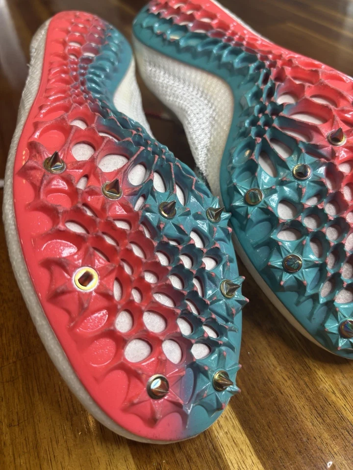 RARE Nike Zoom SuperFly Elite 2 Racing Spikes Mens 8.5 Women 10 White Ombre Jade - Image 4 of 4