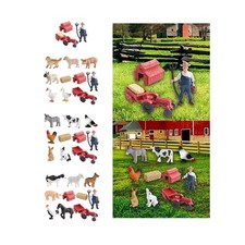 Image of Realistic Mini Barn Farm Toy Tractor Playset Farm Figures Farm Vehicle Toy Truck