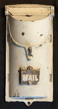Vintage Antique Cast Iron Mail Box Double Fla...