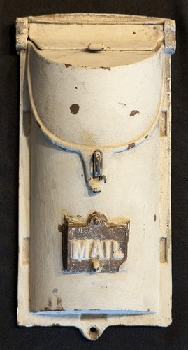 Vintage Antique Cast Iron Mail Box Double Flap Lockable Hole Fast Free Shipping!