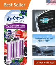 Effortless Mixed Berries Air Fresheners - 4-Car Vent Odor Eliminator Sticks