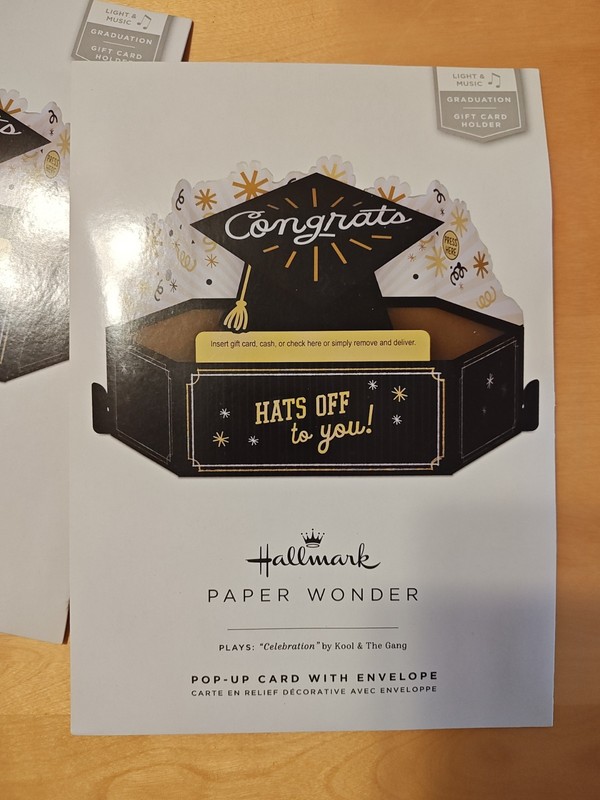 Hallmark Paper Wonder Pop Up Graduation Card Plays Celebration with Envelope