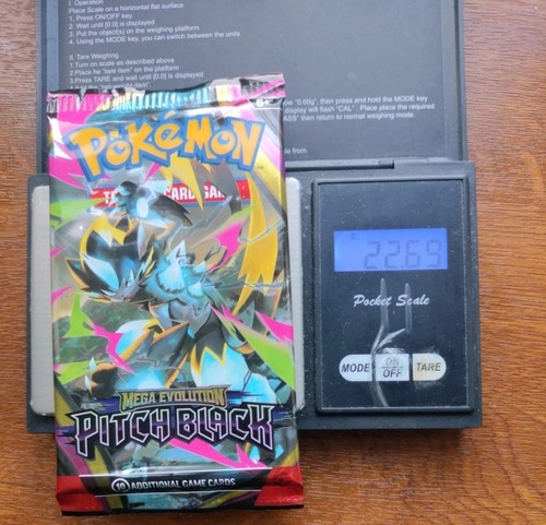 Pokémon Tcg Mega Evolution pitch black Heavy 22.69g Booster Pack Sealed