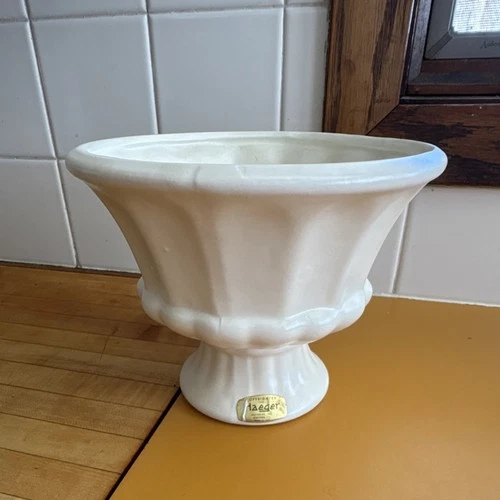 Haeger FTD Off-White #F-71 Ceramic Planter Round Solid Matte 7" Wide 5.5" Tall