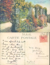 Garden corner with flowers Nice France Rostan et Renaud fr�res � 1927 postmark