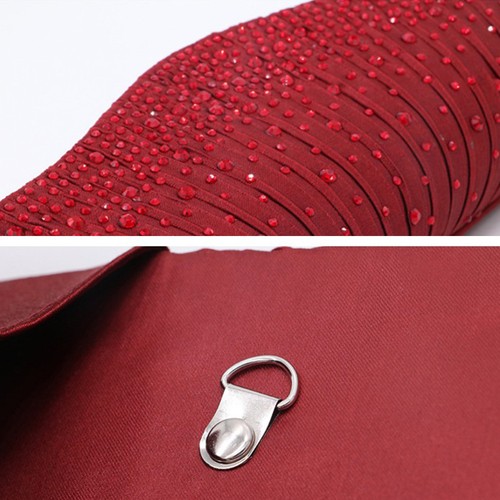 Magnetic Clutch Bag Rhinestones Evening Embellished Elegant Handbag - Picture 2 of 11