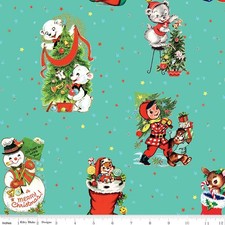 Christmas Holiday Fabric Yardage, Jingle Bells, Quilting,Riley Blake Designs