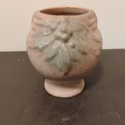 Vintage 7" 1930's Nelson Mccoy Ceramic Berries & Leaves Pink Matte Vase/Planter