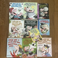 10 "There Was an Old Lady" Book Lot Lucille Colandro Fly Snow Ghost Shark Bat