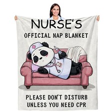 Funny Christmas Nurse Gifts Blanket 60x50 Soft Fleece Throw for RN LPN Women