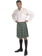 Green Plaid Kilt Costume Accessory - Men's One-Size