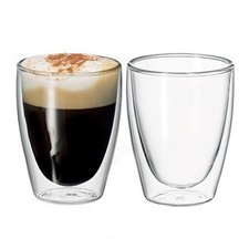 2pc Avanti Caffe 250ml Double Walled Glass Coffee Thermal Glasses/Espresso Cups
