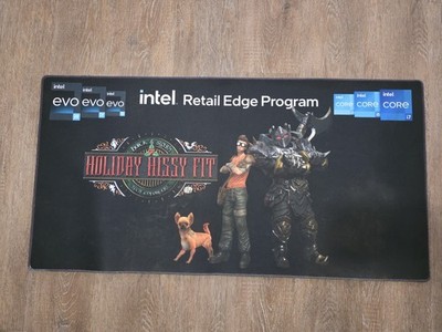 Intel Retail Edge Program Promotional Gaming Desk Mat Large Mouse Pad Holiday 