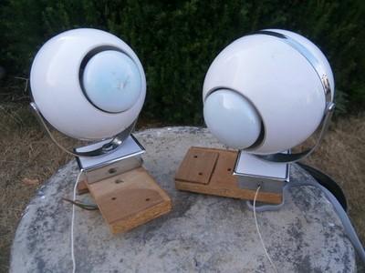 PR. VINTAGE RETRO 70ER JAHRE ITALIENISCHE REGGIANI SPACE AGE EYEBALL DESIGN WANDLEUCHTEN MCM