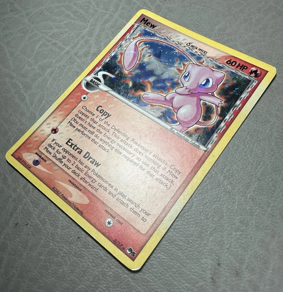 Pokemon Mew TCG 3/17 Inverted Back Error Holo Delta Species Pop Series 5 (2007) - Image 3 of 4
